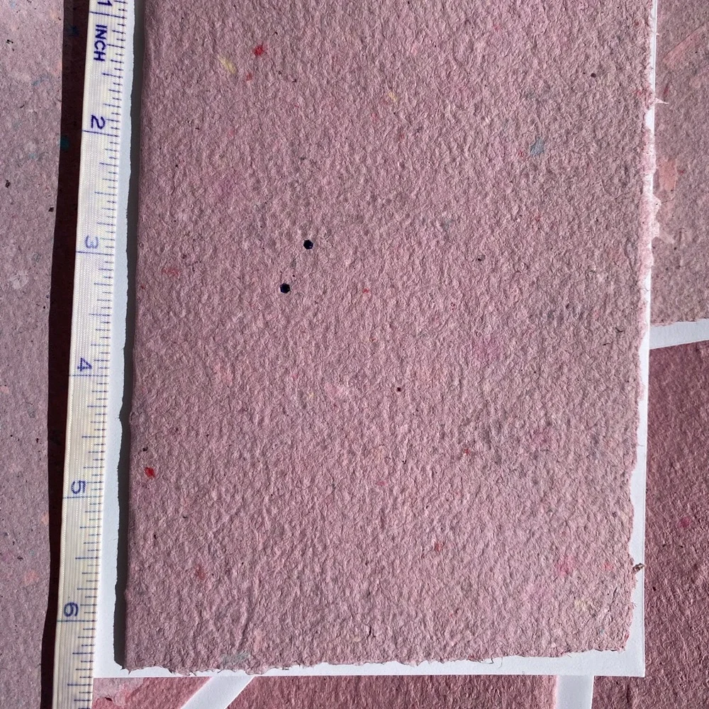 Recycled Paper Notecards Artisanal pink purple 10 + 11 envelopes - Picture 4 of 15
